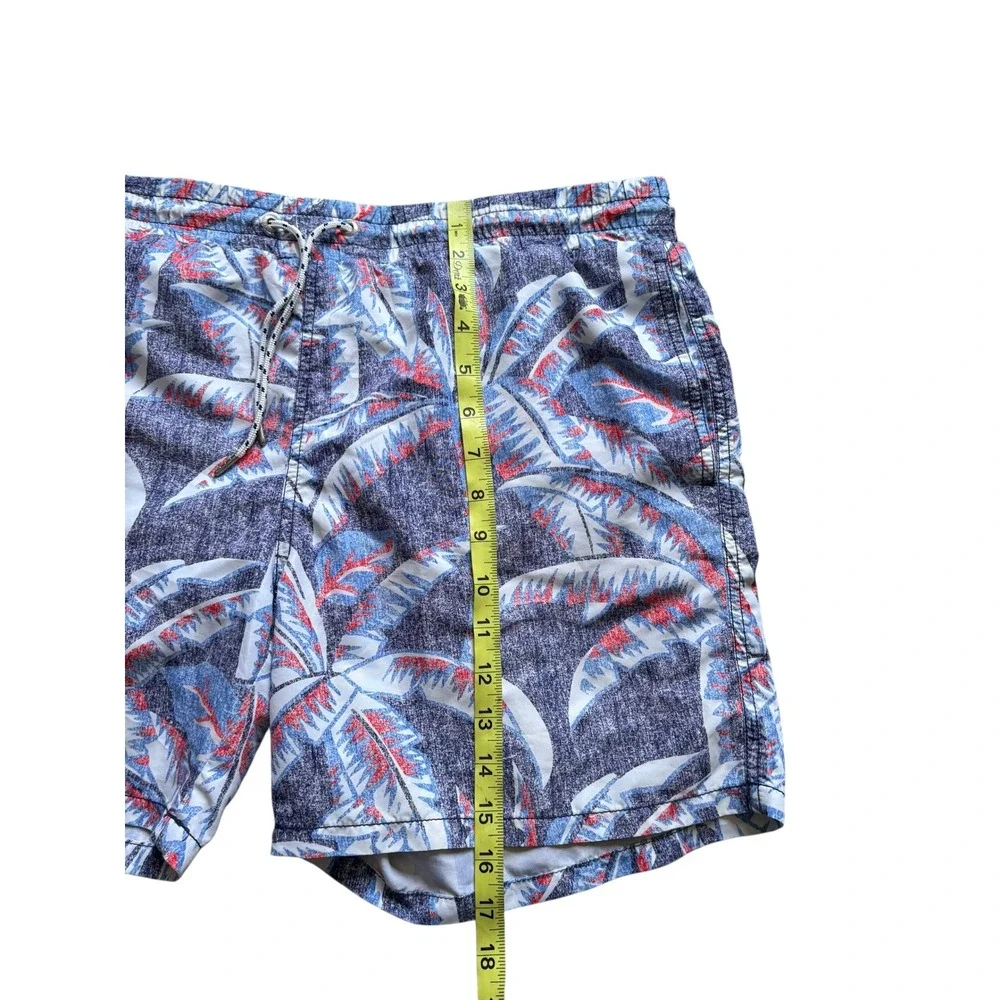 Express Men's Swim Trunks Size‎ M Blue Red Palm Print Board Shorts as is